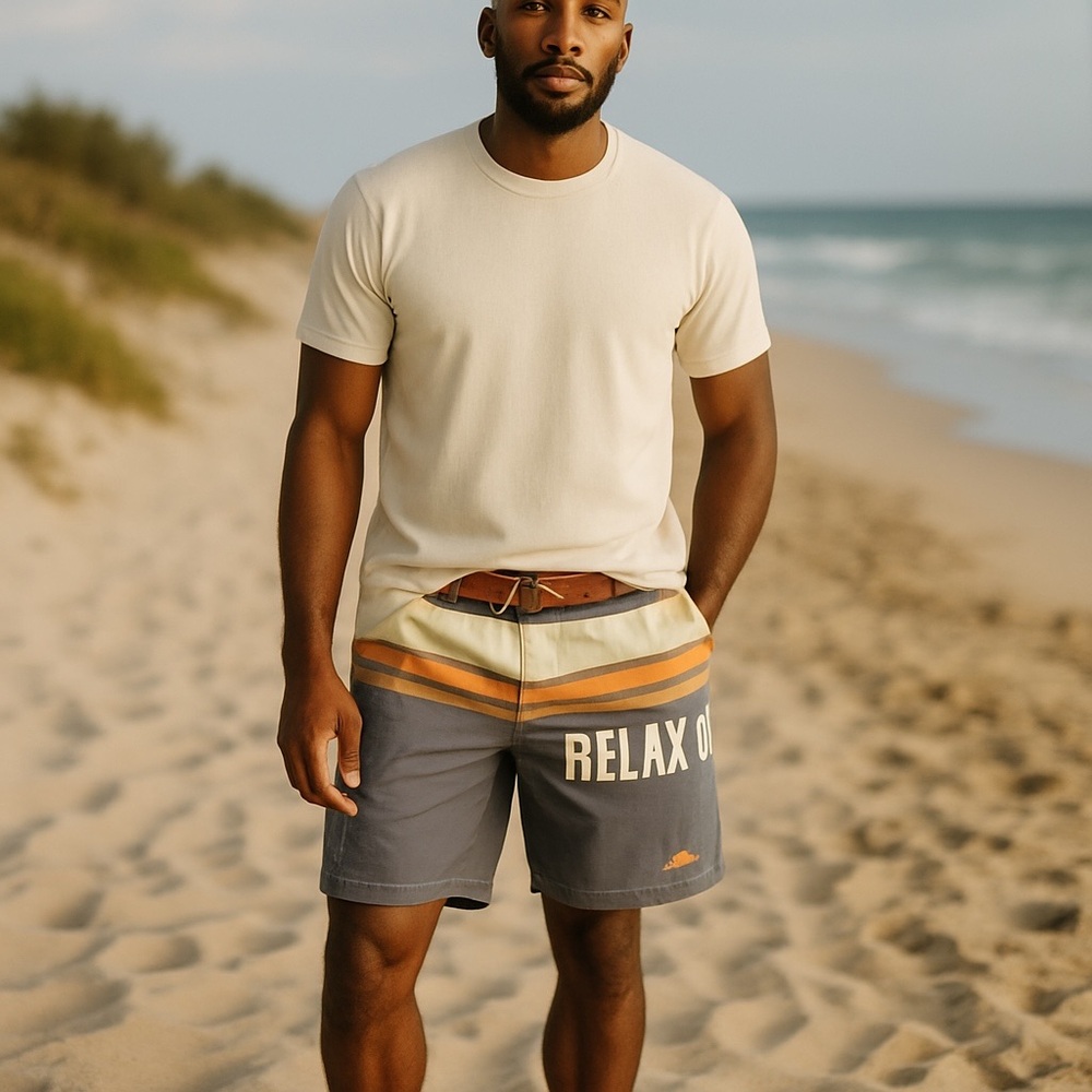 Tommy Bahama Relaxed Orange and Gray Board Shorts